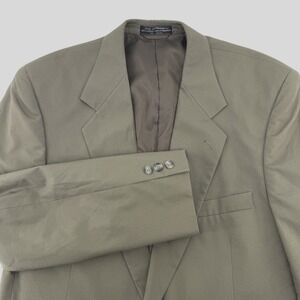 CRICKETEER Mens Blazer Jacket Size 42 LGrey Cotton Polyester Two Button